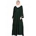 Simple flared abaya- Dark Green Simple flared abaya- Dark Green