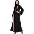 Layered Black abaya with Pink border Layered Black abaya with Pink border