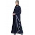 Kaftan abaya with printed border- Navy Blue Kaftan abaya with printed border- Navy Blue
