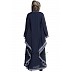 Kaftan abaya with printed border- Navy Blue Kaftan abaya with printed border- Navy Blue
