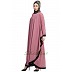 Kaftan abaya with Black border- Puce Pink