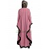 Kaftan abaya with Black border- Puce Pink