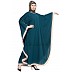Kaftan abaya with Beige border- Teal Green