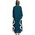 Kaftan abaya with Beige border- Teal Green