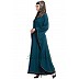 Kaftan abaya with Black border- Teal Green