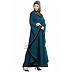 Kaftan abaya with Black border- Teal Green