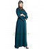 A-line casual abaya- Teal Green