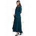 Layered designer abaya with pearlwork- Teal Green