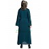 Layered designer abaya with pearlwork- Teal Green