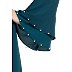 Layered designer abaya with pearlwork- Teal Green