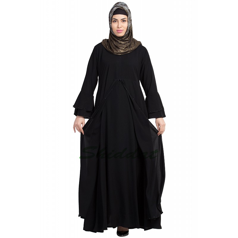 Abaya- Layered designer abaya at www.shiddat,com