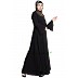 Layered designer abaya with pearlwork- Black Layered designer abaya with pearlwork- Black