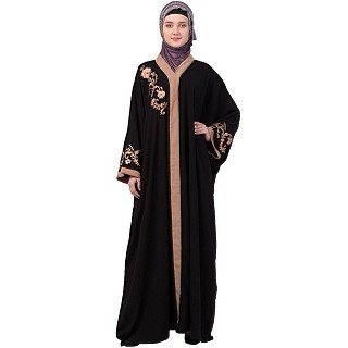 Afghani embroidered Kaftan abaya- Black