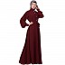 Umbrella abaya with cuff sleeves- Maroon Umbrella abaya with cuff sleeves- Maroon