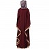 Kaftan abaya with Beige border- Maroon Kaftan abaya with Beige border- Maroon