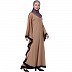 Kaftan abaya with Black border- Beige Kaftan abaya with Black border- Beige
