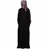 Designer abaya with cuff sleeves- Black Designer abaya with cuff sleeves- Black