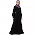 Designer abaya with cuff sleeves- Black Designer abaya with cuff sleeves- Black