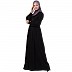 Designer abaya with cuff sleeves- Black Designer abaya with cuff sleeves- Black