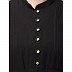 Pleated abaya with fashionable buttons - Black