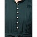 Pleated abaya with fashionable buttons - Bottle green