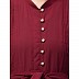 Pleated abaya with fashionable buttons - Maroon