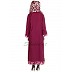 Printed simple everyday Abaya- Maroon Color  Printed simple everyday Abaya- Maroon Color