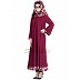 Printed simple everyday Abaya- Maroon Color  Printed simple everyday Abaya- Maroon Color