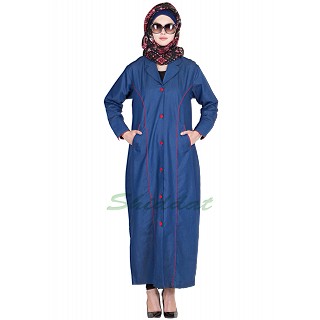 Simple Denim Blue Colored Abaya