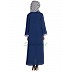 Classic blue Abaya with printed panel Classic blue Abaya with printed panel
