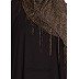 Classic black kaftan with printed border Classic black kaftan with printed border
