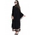 Classic black kaftan with printed border Classic black kaftan with printed border