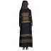 Elegant black colored olive strip Abaya Elegant black colored olive strip Abaya