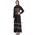 Elegant black colored olive strip Abaya Elegant black colored olive strip Abaya