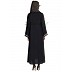 Classic Black Colored abaya with printed panel Classic Black Colored abaya with printed panel