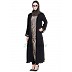 Classic Black Colored abaya with printed panel Classic Black Colored abaya with printed panel