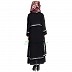 Sophisticated Layered Black Abaya with Printed Border Sophisticated Layered Black Abaya with Printed Border