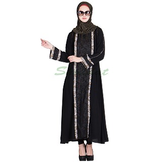 Burqa- Front Panel Black Strip