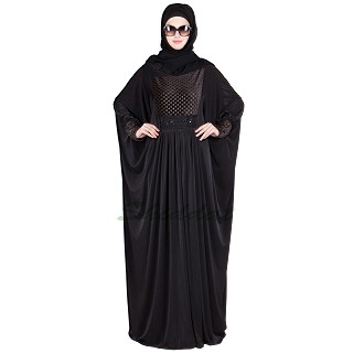 Black Kaftan with Golden Embroidery