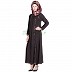 Abaya online with black piping in crepe fabric Abaya online with black piping in crepe fabric