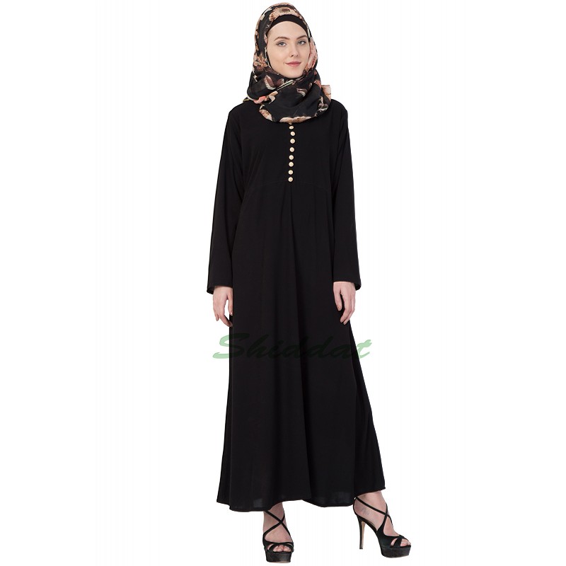 Black Modest and Classic Umbrella Abaya | shiddat.com
