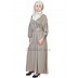 Pleated abaya- Grey  Pleated abaya- Grey