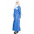 Elegant Royal Blue Denim Coat Style  Abaya with Belt Elegant Royal Blue Denim Coat Style  Abaya with Belt