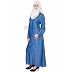 Party Wear Royal Blue Colored Front Open Denim Burqa Party Wear Royal Blue Colored Front Open Denim Burqa
