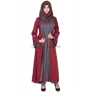 Classic Kimono Marron Abaya - Double Layer