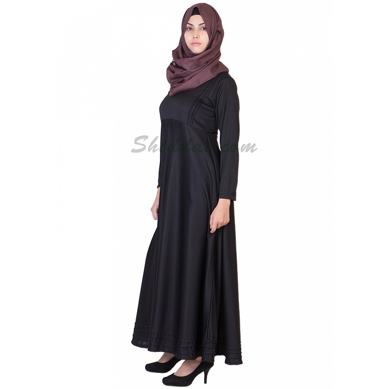 Abaya- Black colored Abaya with Full flair online in India