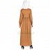 Golden colored Abaya with  pearl buttons Golden colored Abaya with  pearl buttons