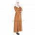 Golden colored Abaya with  pearl buttons Golden colored Abaya with  pearl buttons
