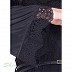 Lace abaya - Black pleated in Georgette and Lycra  Lace abaya - Black pleated in Georgette and Lycra