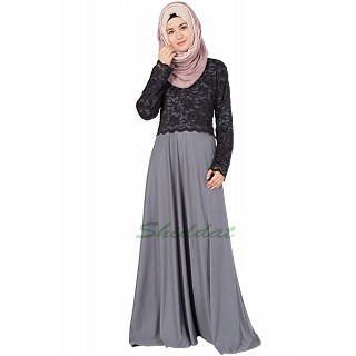 Lace Abaya - Black